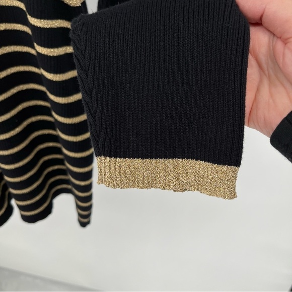 Lauren Ralph Lauren Womens Turtleneck Gold Metallic Striped Sweater Size XXL - Picture 9 of 11